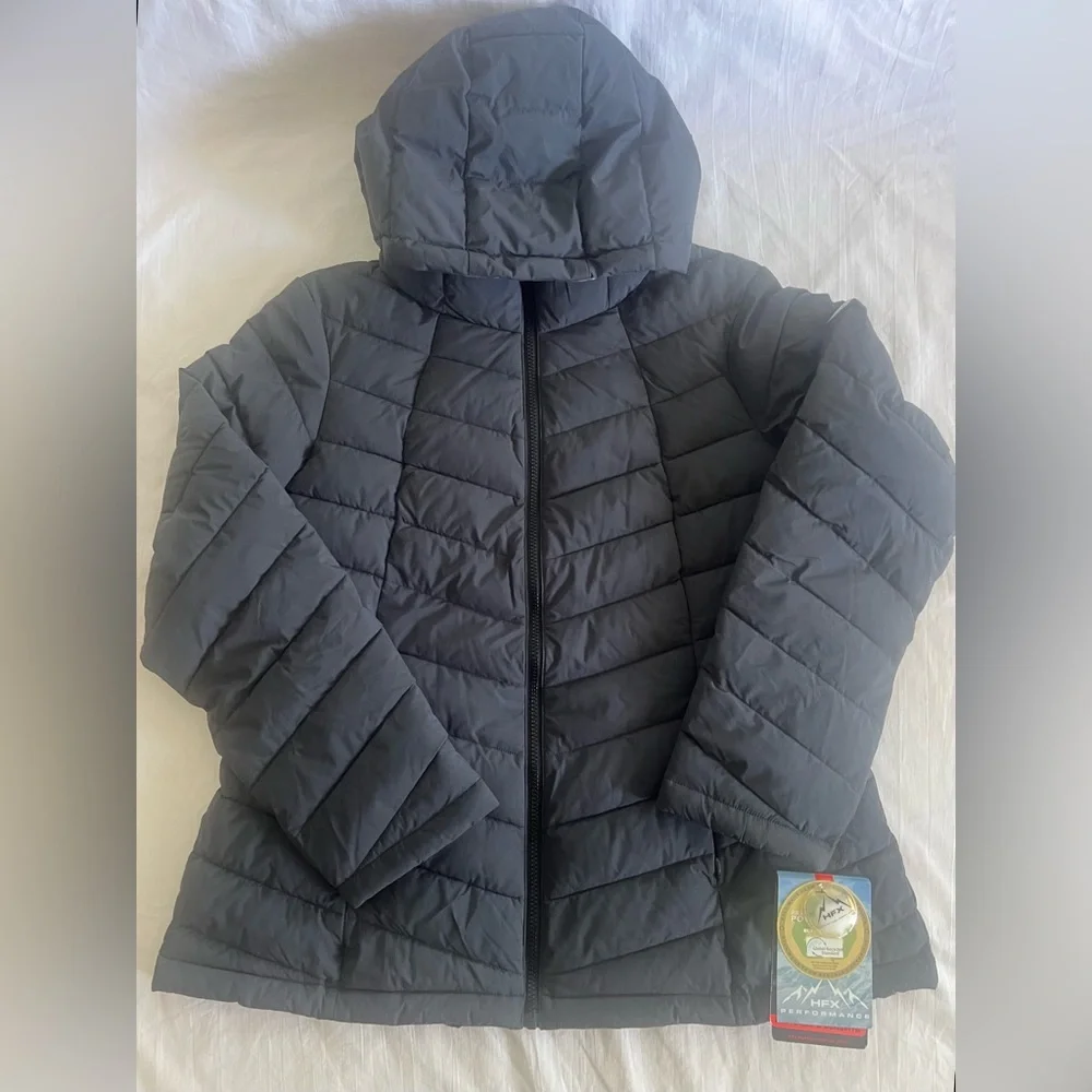 HFX Performance Women's Puffer Jacket XL Stretch Charcoal Water Resistant $120 - Picture 11 of 11